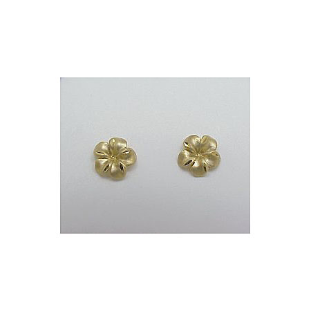 14k Gold New Plumeria Earrings 1.3g